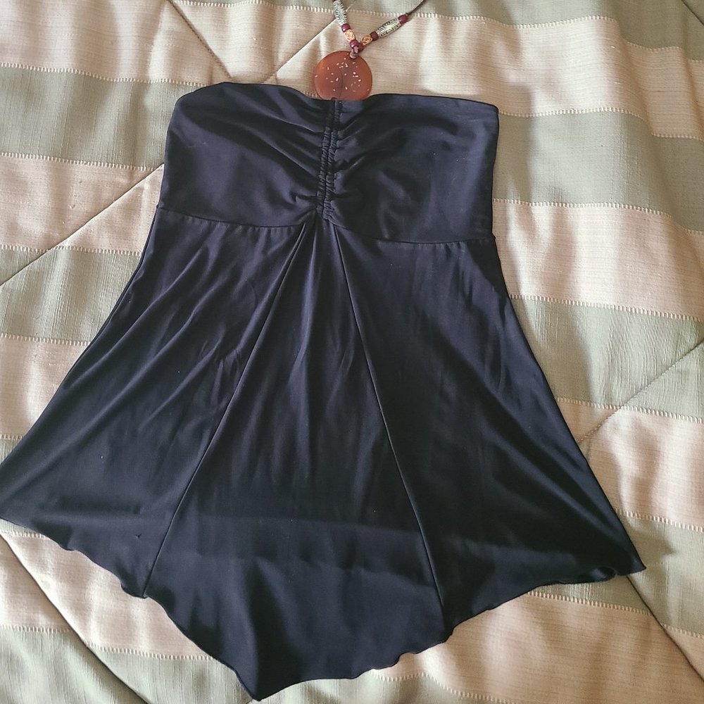 KumBaYa Black Strapless Necklace Top